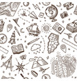 geography symbols seamless pattern equipments vector image