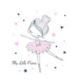 my little prima ballerina simple linear graphic vector image
