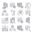 outline web icons set - real estate icon vector image