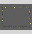 christmas lights string rectangle shape vector image vector image