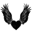 heart angle wing vector image vector image