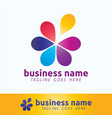 colorful flower blossom logo template vector image