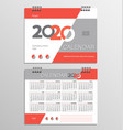 desk calendar template for 2020 year vector image