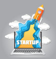 paper art startup new business launch vector image vector image