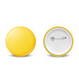 realistic yellow round blank empty button vector image