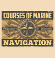 sailors school vintage poster colorful vector image vector image