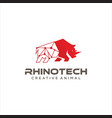 rhino logo design tech stron vector image