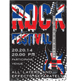 rock festival design template with guitar vector image