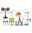 scientist doing science experiment in the lab vector image