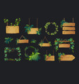 jungle frames wooden game signboard liana signs vector image vector image