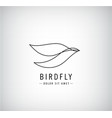 one line bird logo flying silhouette vector image vector image