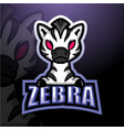 zebra mascot esport logo design vector image