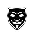 anonymous guy fawkes mask black icon vector image vector image