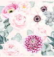 seamless pattern with pastel vintage flower vector image vector image