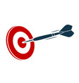 target hit dartboard and dart flying to aim darts vector image vector image