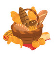 cartoon bakery bread basket vector image