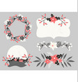 christmas floral elements collection vector image
