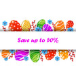 happy easter holiday celebration sale banner flyer vector image