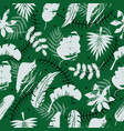 tropical leaves silhouettes seamless pattern vector image vector image