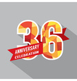36th years anniversary celebration design vector image