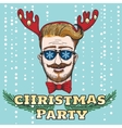 hipster christmas party design vector image vector image
