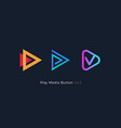 play button foe media app multimedia player logo vector image vector image