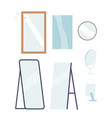 set of mirrors reflective surface that displays vector image