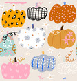 creative decorative pumpkin pattern autumn vector image