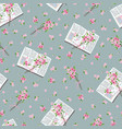 seamless pattern with letters and bouquets vector image vector image