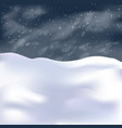 snowdrifts and snowstorm winter background vector image