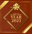 happy new year 2023 banner with brown background vector image vector image