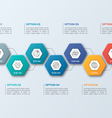 infographic template with hexagons 7 options vector image