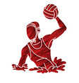 water polo player cartoon graphic vector image