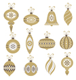 retro christmas ornaments vector image vector image