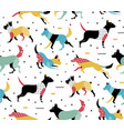 simple modern pattern with dogs in memphis style vector image