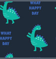 cartoon seamless pattern with dinosaurs vector image