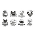 chicken poultry farm label set food meat egg vector image