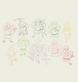 collection of colorful cupids in doodle style vector image vector image