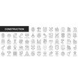 construction web icons set in thin line design vector image