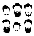 hipster detailed hair and beards set fashion vector image