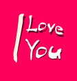 i love you title on red background vector image vector image