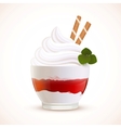 soft ice cream dessert with wafers and jam vector image