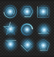 blue glowing lights shape on black transparent vector image vector image