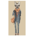 cute fashion hipster dog vector image vector image