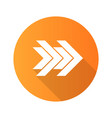 double arrows flat design long shadow glyph icon vector image