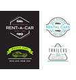 set four car rental or service signs vector image