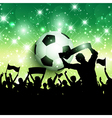 silhouette of a football soccer crowd background vector image