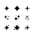 black sparkles symbols the set original stars vector image