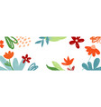flowers and leaves horizontal background floral vector image