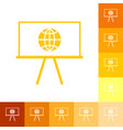 icons in a flat style globe on board vector image vector image
